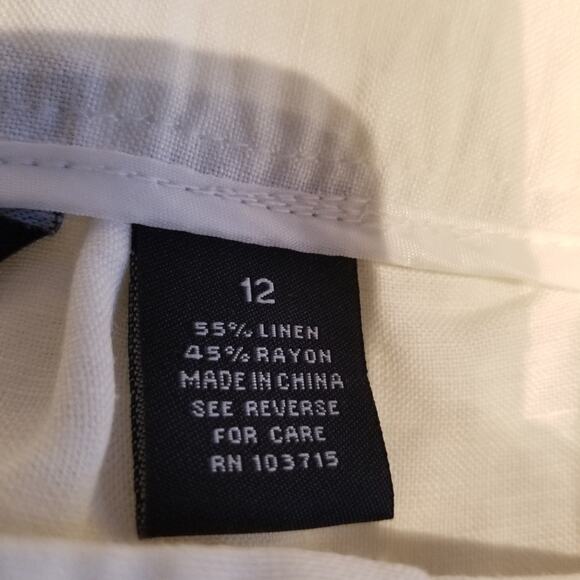 Larry Levine A- line Vintage Linen White Skirt Lightweight Comfortable Size 12 - Picture 9 of 9